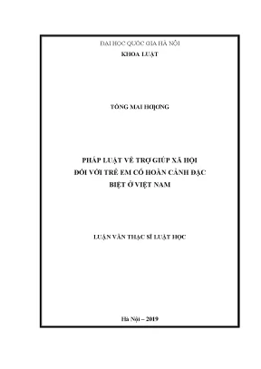 Pháp luật về trợ giúp xã hội đối với trẻ em có hoàn cảnh đặc biệt ở việt nam