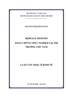 Luận văn định giá thấp ipo bằng chứng thực nghiệm tại thị trường việt nam