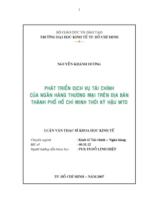 Luận văn phát triển dịch vụ tài chính của ngân hàng thương mại trên địa bàn thành phố hồ chí minh