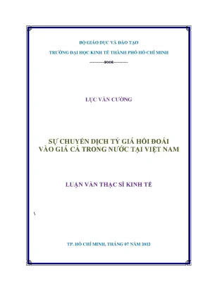 Luận văn sự chuyển dịch tỷ giá hối đoái vào giá cả trong nước tại việt nam