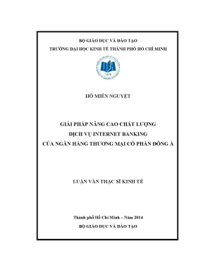 Luận văn giải pháp nâng cao chất lượng dịch vụ internet banking của ngân hàng tmcp đông á