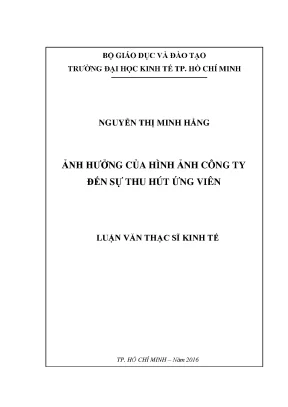 Luận văn ảnh hưởng của hình ảnh công ty đến sự thu hút ứng viên
