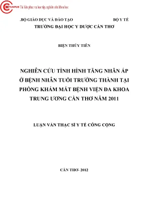 0488 nghiên cứu tình hình tăng nhãn áp ở bệnh nhân tuổi trưởng thành tại phòng khám mắt bv đa khoa trung ương cần thơ năm 2011