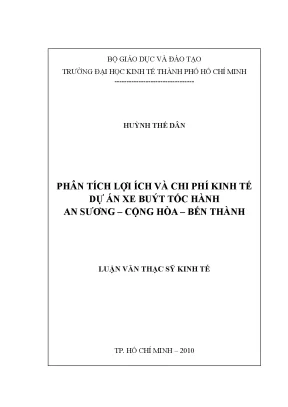 Luận văn phân tích lợi ích và chi phí kinh tế dự án xe buýt tốc hành an sương cộng hòa bến thành luận văn thạc sĩ