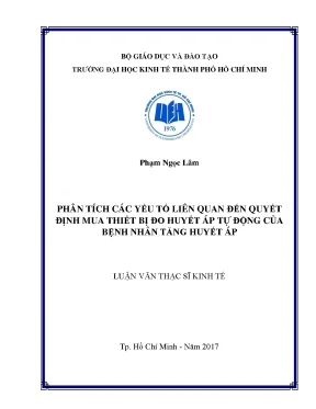 Luận văn phân tích các yếu tố liên quan đến quyết định mua máy đo huyết áp tự động của bệnh nhân tăng huyết áp