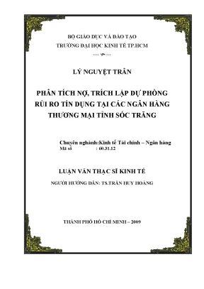 Luận văn phân loại nợ trích lập dự phòng rủi ro tín dụng tại các ngân hàng thương mại tỉnh sóc trăng