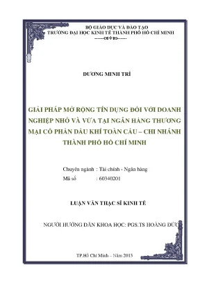 Luận văn giải pháp mở rộng tín dụng đối với doanh nghiệp nhỏ và vừa tại ngân hàng thương mại cổ phần dầu khí toàn cầu chi nhánh thành phố hồ chí minh