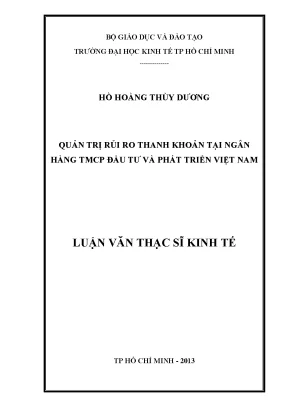Luận văn quản trị thanh khoản tại ngân hàng thương mại cổ phần đầu tư và phát triển việt nam