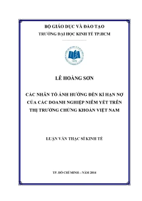 Luận văn các nhân tố ảnh hưởng đến kì hạn nợ của doanh nghiệp niêm yết trên thị trường chứng khoán việt nam