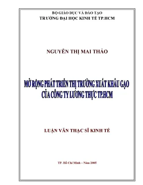 Luận văn mở rộng phát triển thị trường xuất khẩu gạo của công ty lương thực tp hcm
