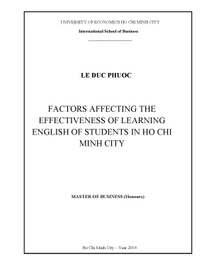 Luận văn factors affecting the effectibeness of learning eng lish of students in ho chi minh city