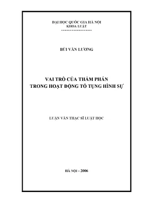 Vai trò của thẩm phán trong hoạt động tố tụng hình sự