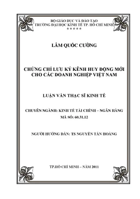 Luận văn chứng chỉ lưu ký kênh huy động mới cho các doanh nghiệp việt nam