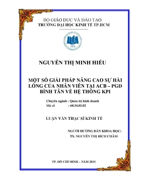 Luận văn một số giải pháp nâng cao sự hài lòng của nhân viên tại acb pgd bình tân về hệ thống kpi