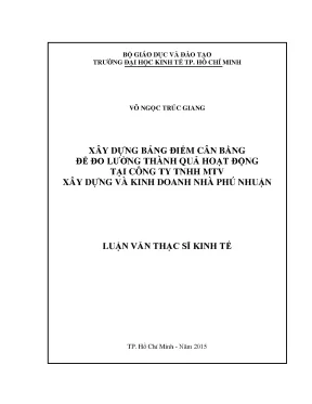 Luận văn xây dựng bảng điểm cân bằng để đo lường thành quả hoạt động tại công ty tnhh mtv xây dựng và kinh doanh nhà phú nhuận