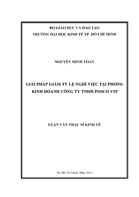 Luận văn giải pháp giảm tỷ lệ nghỉ việc tại phòng kinh doanh công ty tnhh posco vst