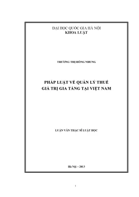 Pháp luật về quản lý thuế giá trị gia tăng tại việt nam