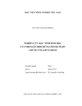 Nghiên cứu đặc tính sinh học của virus gây hội chứng còi cọc ở lợn chủng vnua pcv2 hn14