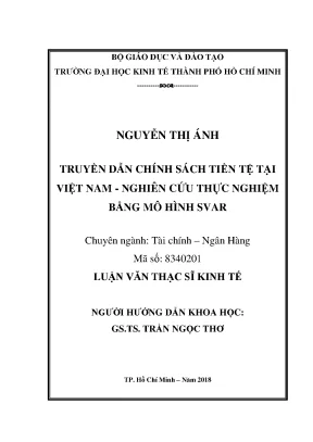 Luận văn truyền dẫn chính sách tiền tệ tại việt nam nghiên cứu thực nghiệm bằng mô hình svar
