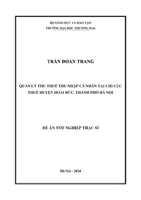 Luận văn quản lý thu thuế thu nhập cá nhân tại chi cục thuế huyện hoài đức thành phố hà nội