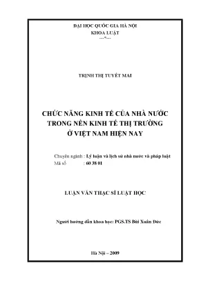 Chức năng kinh tế của nhà nước trong nền kinh tế thị trường ở việt nam hiện nay