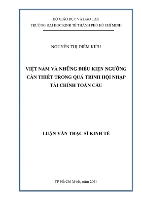 Luận văn việt nam và những điều kiện ngưỡng cần thiết trong quá trình hội nhập tài chính toàn cầu