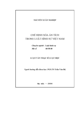 Chế định xóa án tích trong luật hình sự việt nam