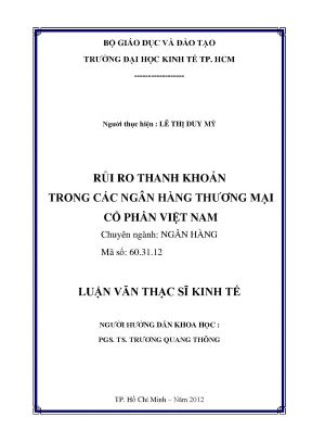 Luận văn rủi ro thanh khoản trong các ngân hàng tmcp việt nam