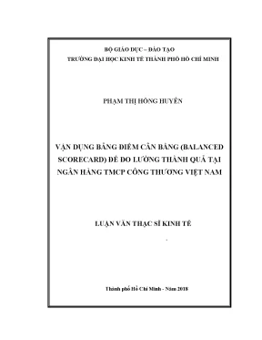 Luận văn vận dụng bảng điểm cân bằng balanced scorecard để đo lường thành quả tại ngân hàng tmcp công thương việt nam