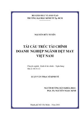 Luận văn tái cấu trúc tài chính doanh nghiệp ngành hàng dệt may