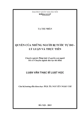 Quyền của những người bị tước tự do lý luận và thực tiễn