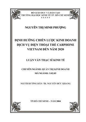 Luận văn định hướng chiến lược kinh doanh dịch vụ điện thoại thẻ carphone vietnam đến năm 2020