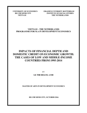 Luận văn impact of financial depth and domestic credit on economic growth the case of low and middle income countries from 1995 2014