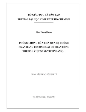 Luận văn phòng chống rửa tiền qua hệ thống ngân hàng thương mại cổ phần công thương việt nam viettinbank