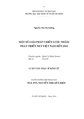 Luận văn một số giải pháp chiến lược nhằm phát triển net việt nam đến 2010 luận văn thạc sĩ