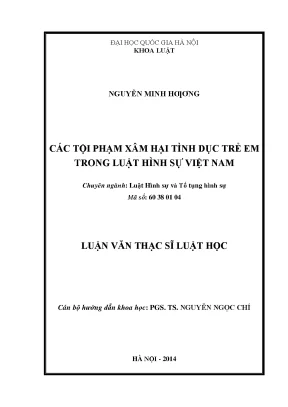 Các tội phạm xâm hại tình dục trẻ em trong luật hình sự việt nam