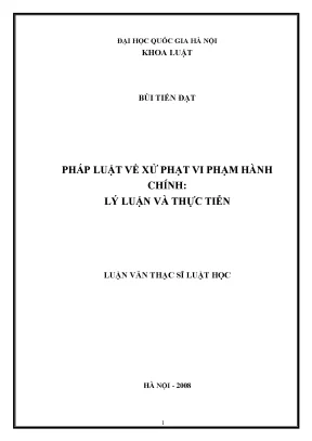 Pháp luật về xử phạt vi phạm hành chính