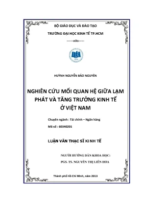 Luận văn nghiên cứu mối quan hệ giữa lạm phát và tăng trưởng kinh tế ở việt nam