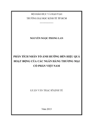 Luận văn phân tích các nhân tố ảnh hưởng đến hiệu quả hoạt động của các ngân hàng thương mại cổ phần việt nam