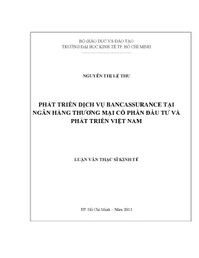 Luận văn phát triển dịch vụ bancassurance tại ngân hàng thương mại cổ phần đầu tư và phát triển việt nam
