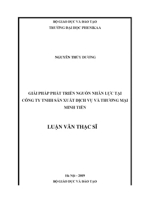 Giải pháp phát triển nguồn lực tại công ty tnhh sản xuất dịch vụ và thương mại minh tiến