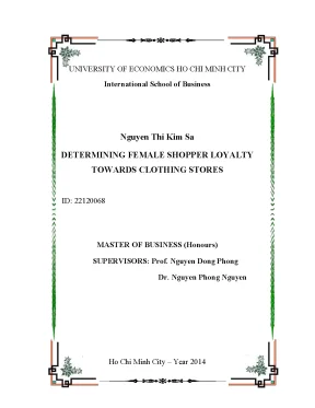 Luận văn determining female shopper loyalty towards clothing stores