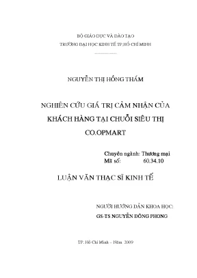 Luận văn nghiên cứu giá trị cảm nhận của khách hàng tại chuỗi siêu thị co op