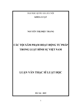 Các tội xâm phạm hoạt động tư pháp trong luật hình sự việt nam
