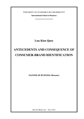 Luận văn antecedents and consequence of consumer brand identification