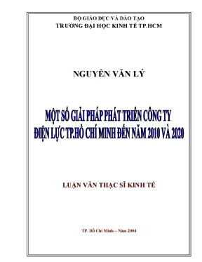 Luận văn một số giải pháp phát triển công ty điện lực tp hồ chí minh đến năm 2010 và 2020