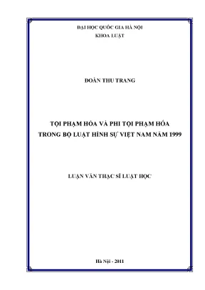 Tội phạm hóa và phi tội phạm hóa trong bộ luật hình sự việt nam năm 1999