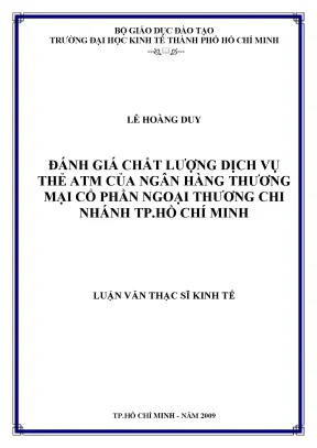 Luận văn đánh giá chất lượng dịch vụ thẻ atm của ngân hàng tmcp ngoại thương chi nhánh tphcm luận văn thạc sĩ