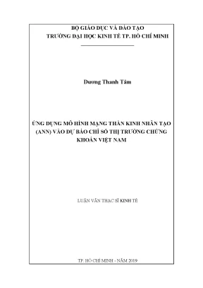 Luận văn ứng dụng mô hình mạng thần kinh nhân tạo ann vào dự báo chỉ số thị trường chứng khoán việt nam