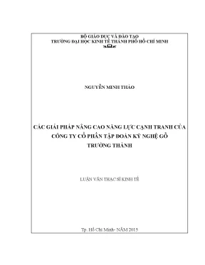 Luận văn các giải pháp nâng cao năng lực cạnh tranh của công ty cổ phần tập đoàn kỹ nghệ gỗ trường thành